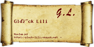 Glück Lili névjegykártya